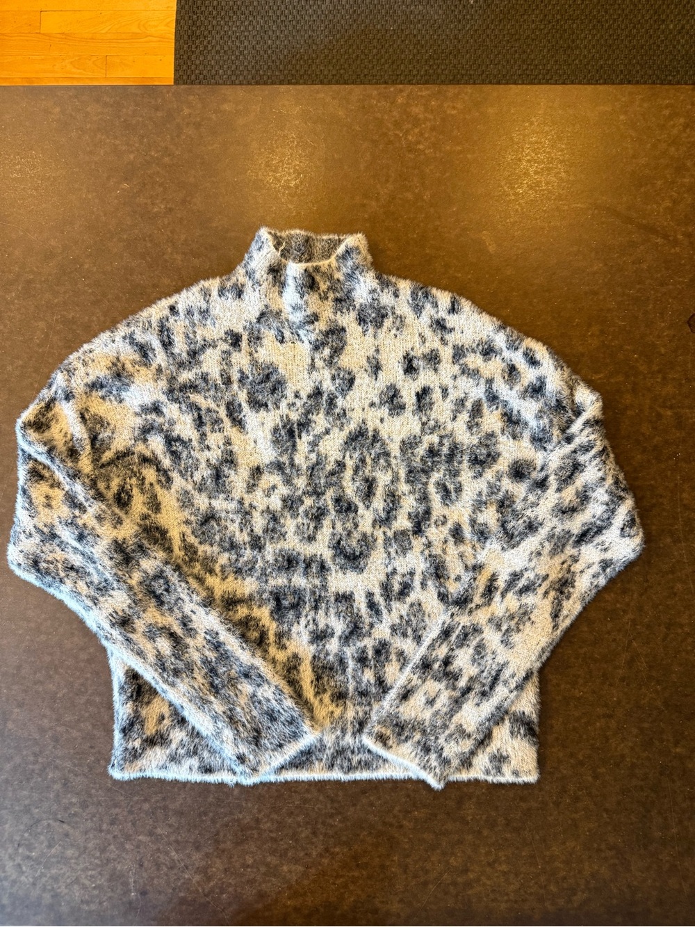 Philosophy Leopard-Print Mock Neck Sweater - Black & Cream